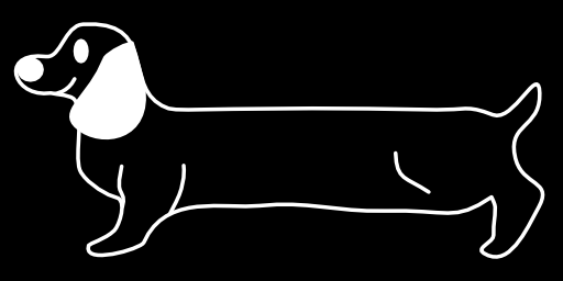 犬の絵、犬のブラシ