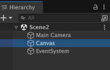 Scene2にCanvas作成