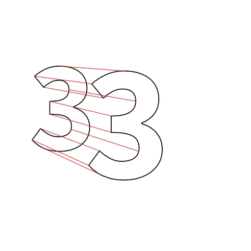 立体文字（領域結合）